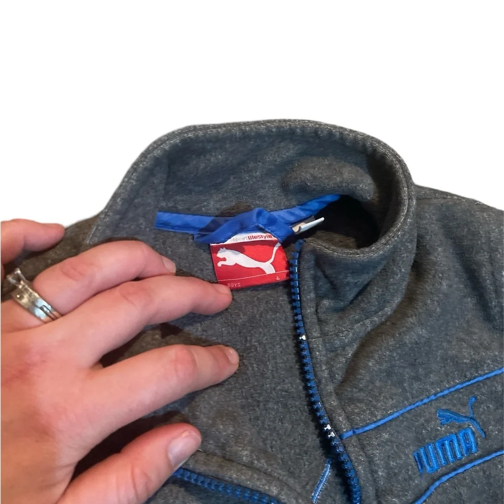 Blue and Grey Puma Zip up Jacket for Kids